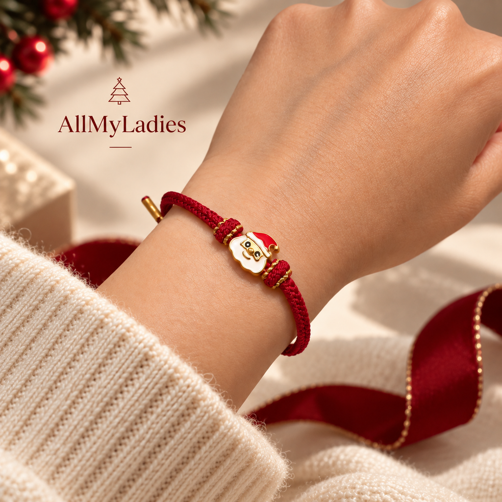 Bracelet de Noël tressé avec Père Noël – 4 couleurs