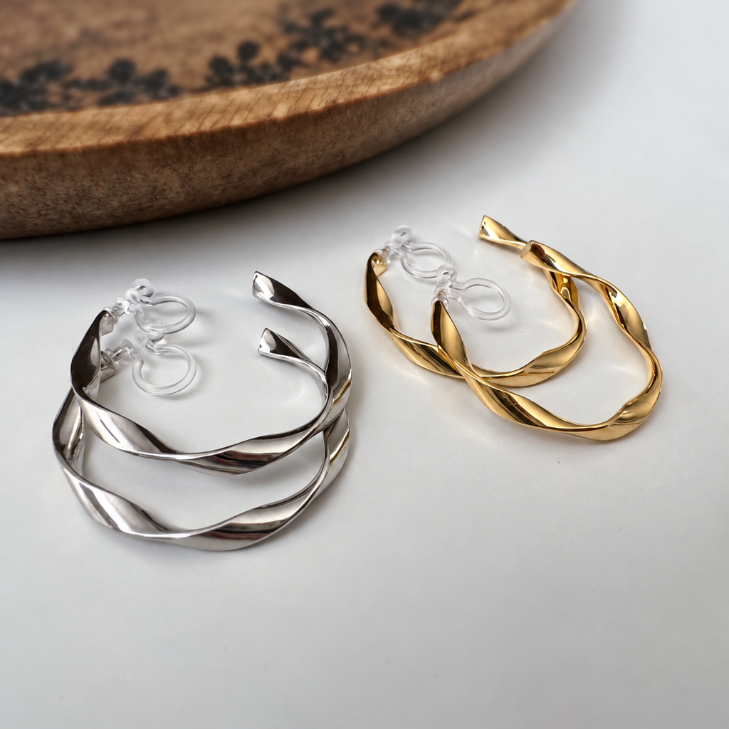 CLIPS Créoles Torsadées Or / Argent