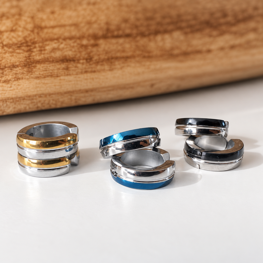 Anneaux Clips d’oreilles unisex Bicolores