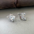 Feuille Élégante – Zircons Or Argent