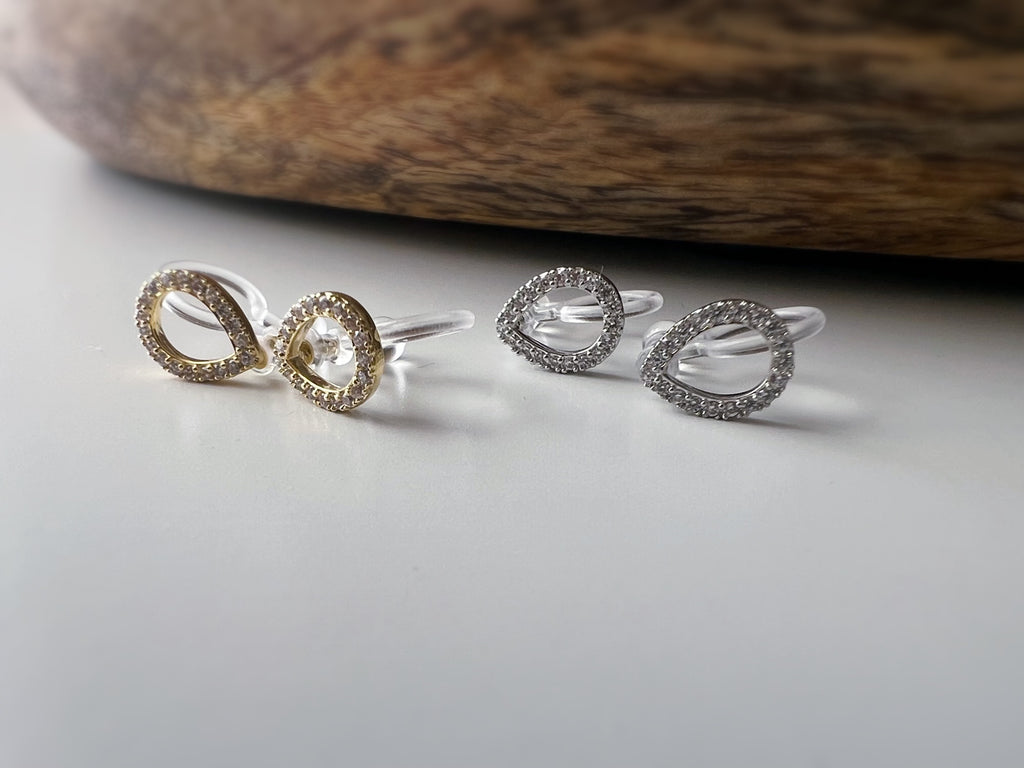 Mini Goutte d’Eau – Zircon Or / Argent