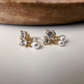 Clips d’oreilles zircons et perles