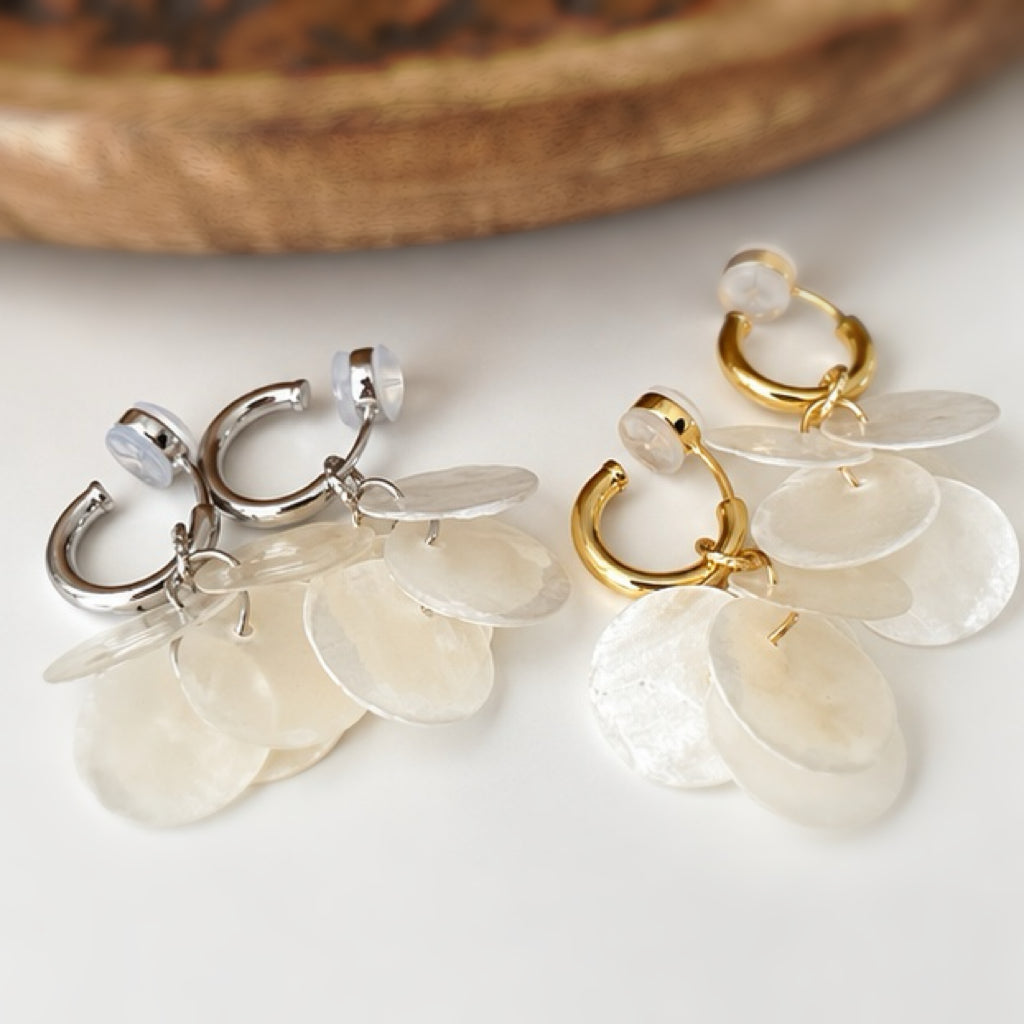 Clips U 2-en-1 nacre blanche – Pendentif amovible