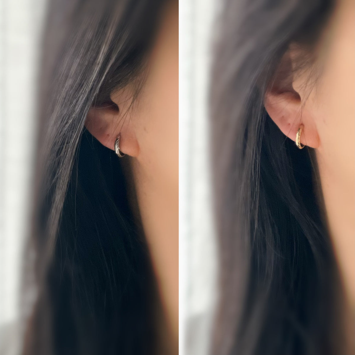 Clips U d’oreilles créoles à motif gravé sans perçage