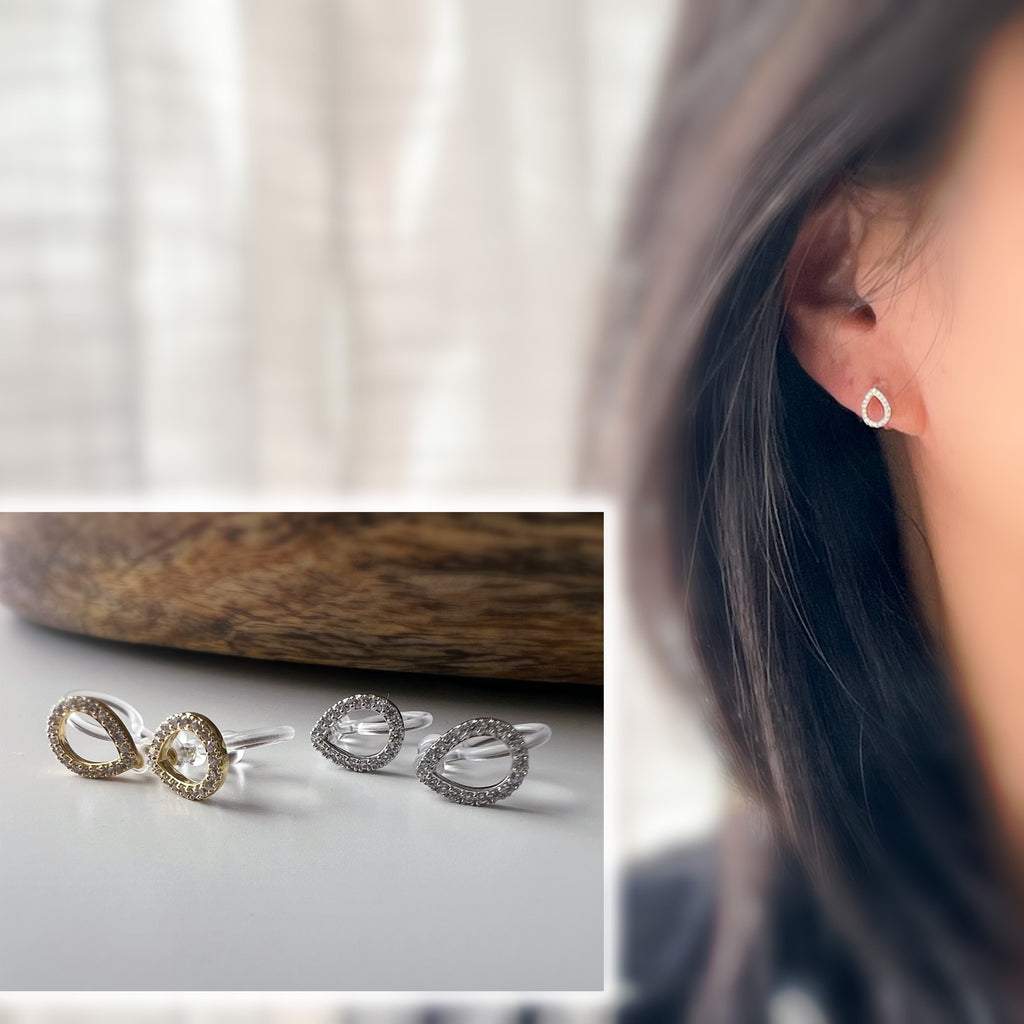 Mini Goutte d’Eau – Zircon Or / Argent