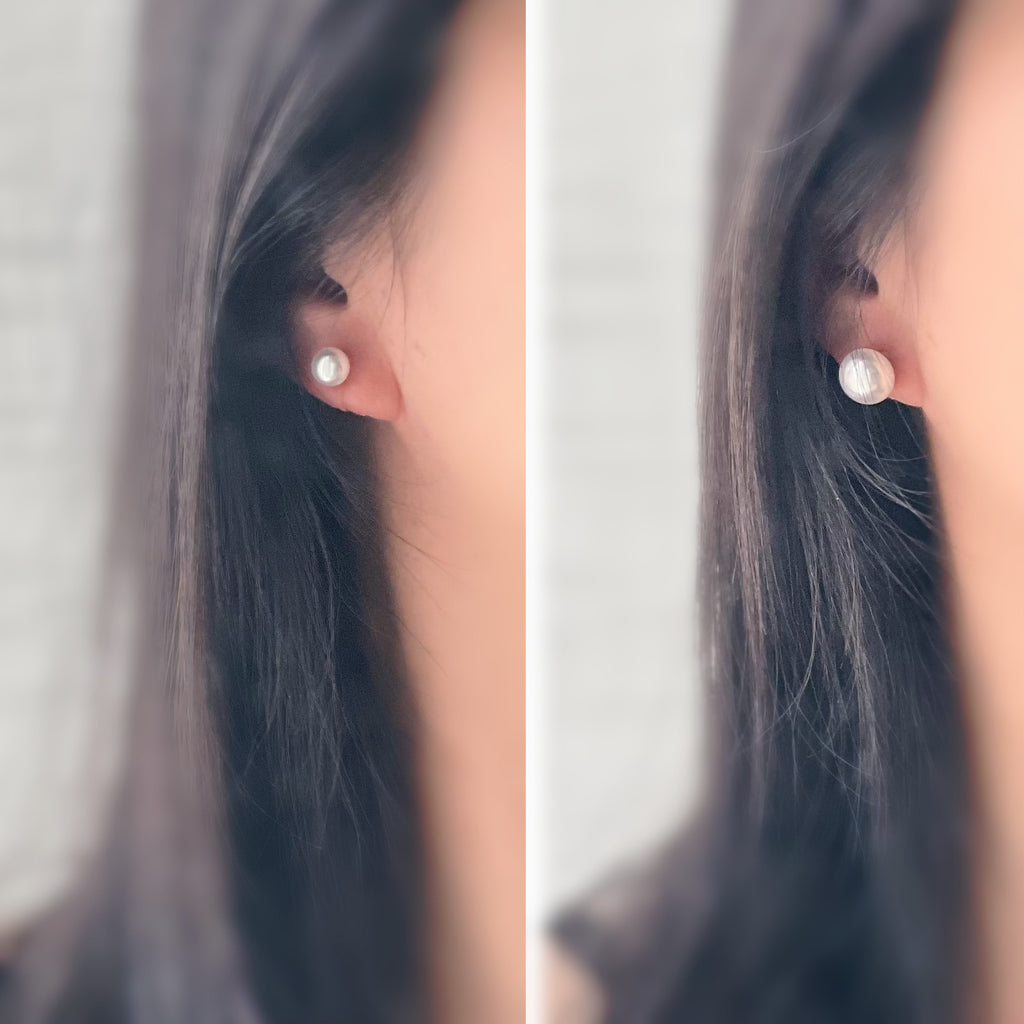 Clips d’oreilles Invisibles perle blanche