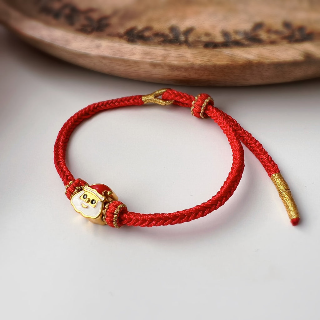 Bracelet de Noël tressé avec Père Noël – 4 couleurs