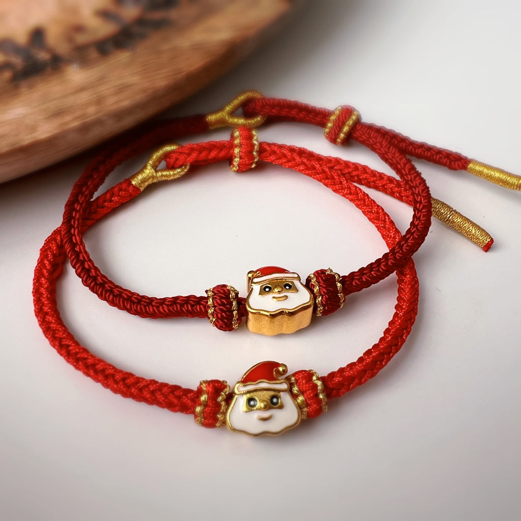 Bracelet de Noël tressé avec Père Noël – 4 couleurs