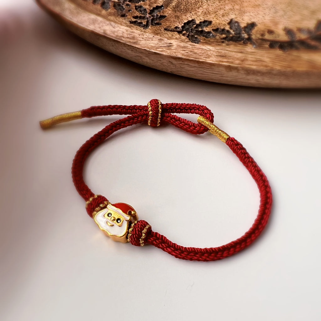 Bracelet de Noël tressé avec Père Noël – 4 couleurs