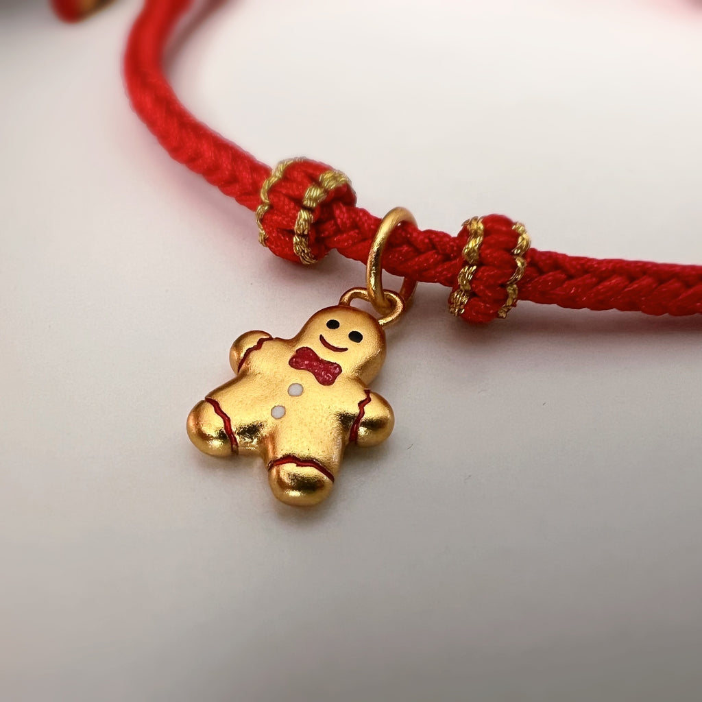 Bracelet de Noël tressé avec pain d’épices doré