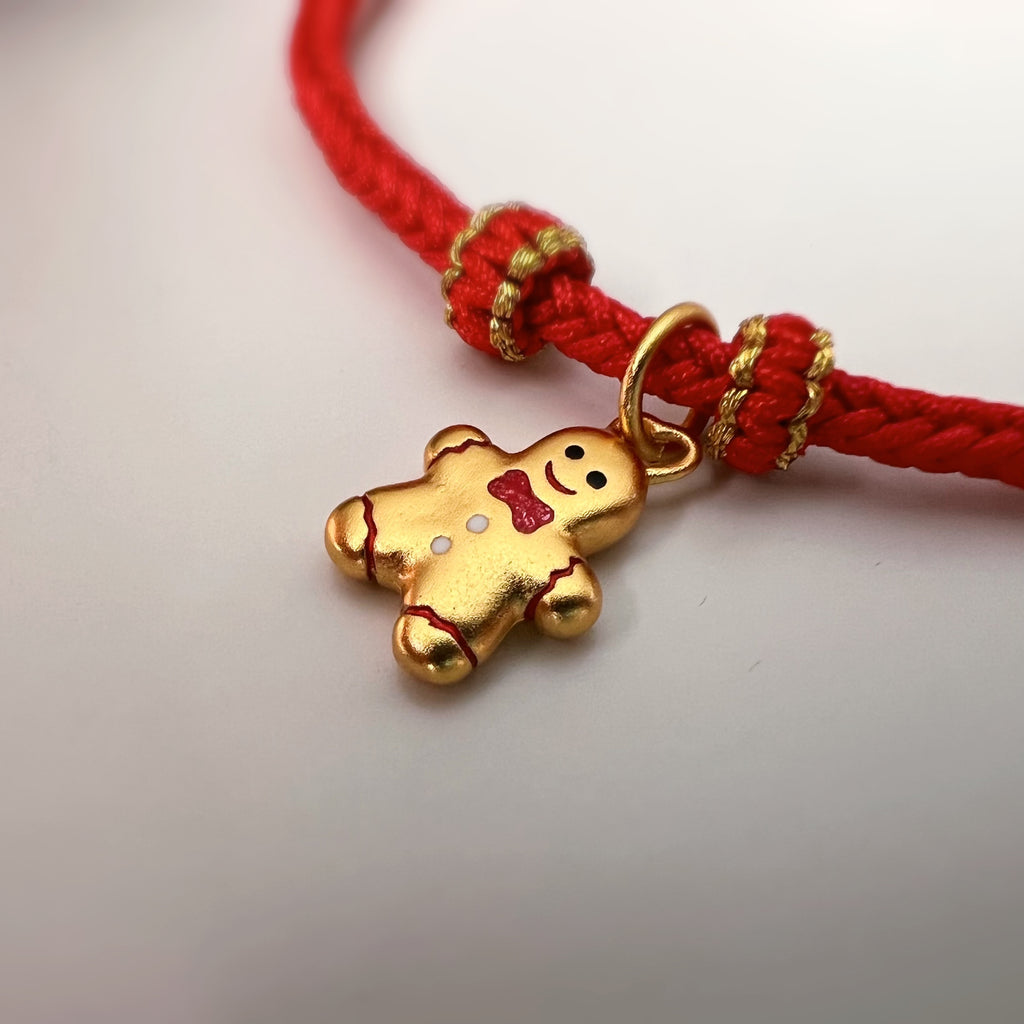 Bracelet de Noël tressé avec pain d’épices doré
