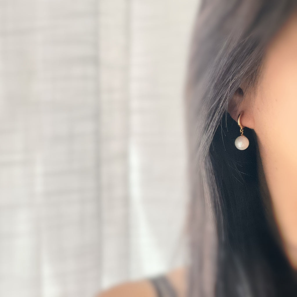 Clips d’oreilles perle blanche nacrée