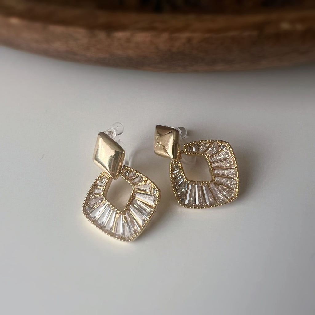 Clips d’oreilles géométriques scintillants