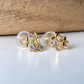 Fleur Mini Zircon - Boucles d'oreilles clips U
