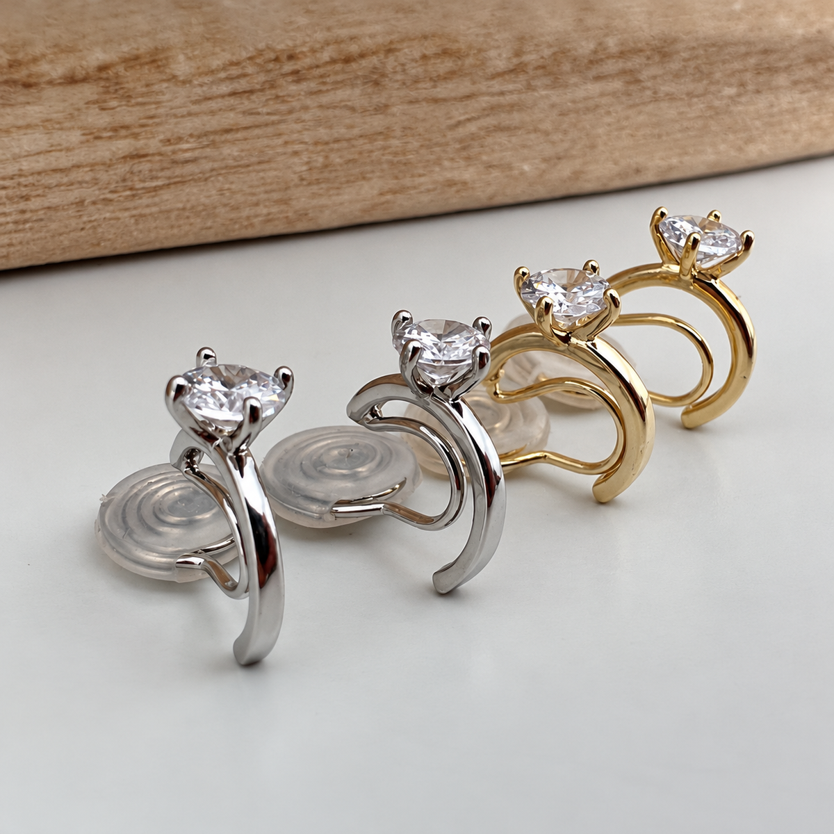 Demi-cercle zircon - Clips d'oreilles U