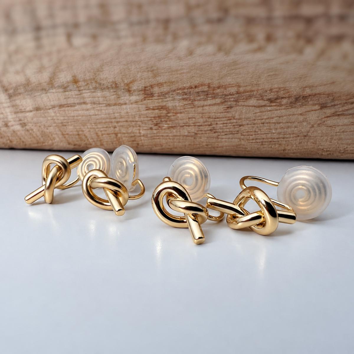 Nœud Or | Or Mat - Clips d'oreilles U