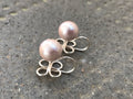 SANS DOULEUR Boucles d'oreilles CLIPS U en forme de trèfle à 4 feuilles, Perle de Coton japonaise plaqué d'argent ou d'or. Boucle Délicate
