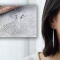 Boucles d'oreilles CLIPS INVISIBLE, Chain tassel earrings, silver color, Clip on earrings, Simple everyday earrings, tassel CLIPS.