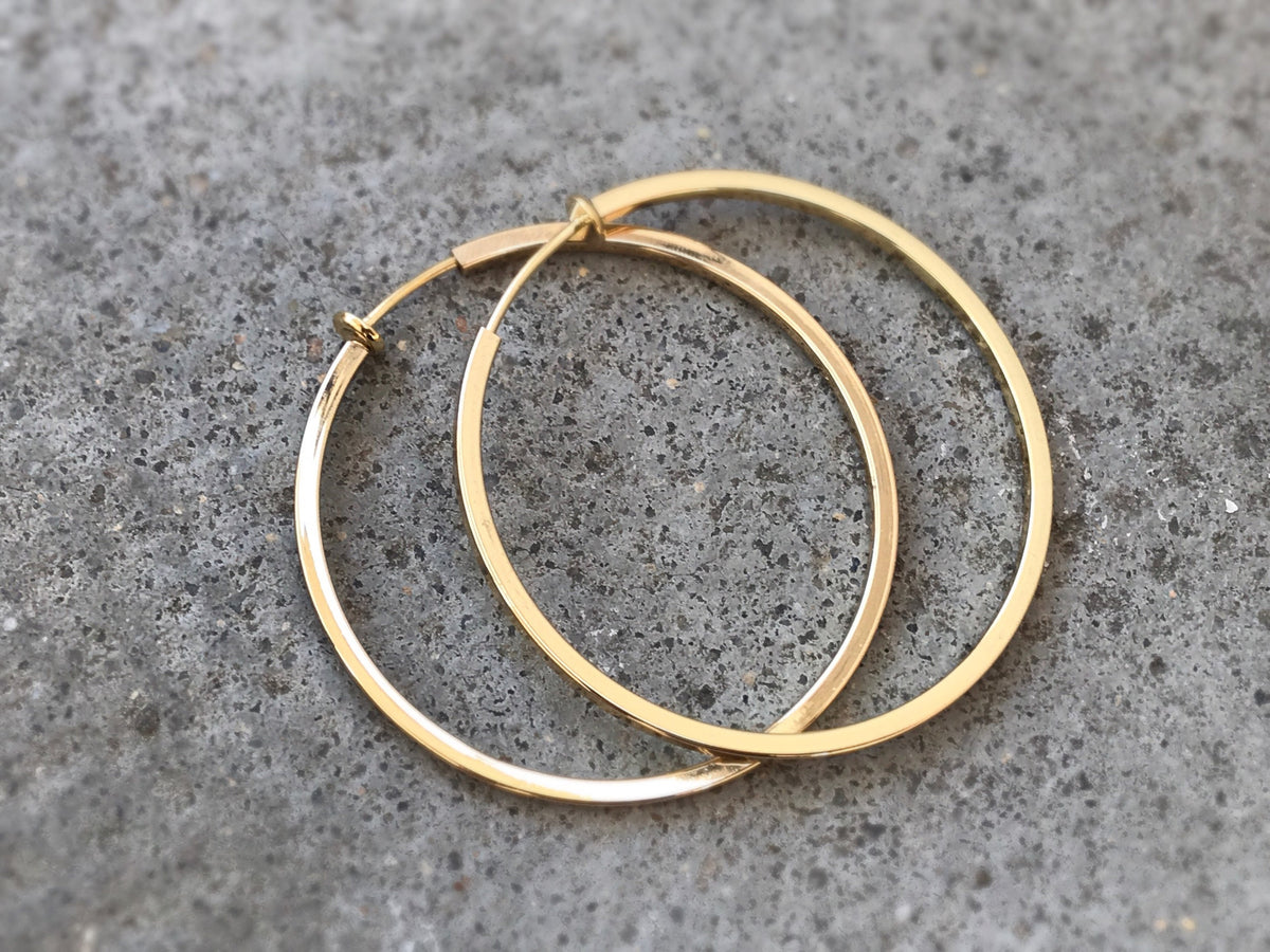 Hoops 50mm Invisible Clip On Earrings, Clip On Hoop Earrings, Non Pierced Earrings Clip On Earrings Modern. Non Pierced Pierced looked.
