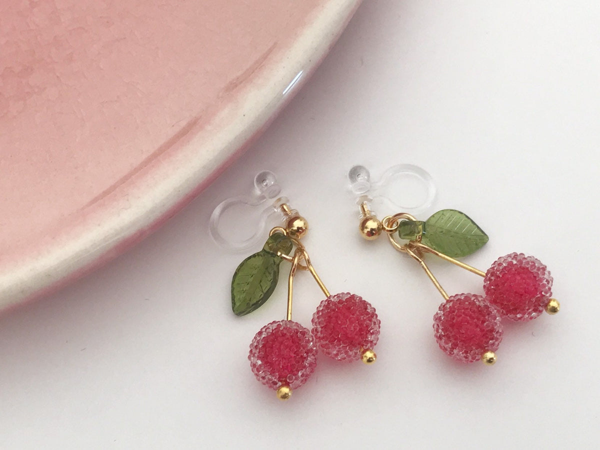 Sweet Bonbon Cerise Rouge Feuilles vertes foncé ou Cerise Rose Feuilles vertes claires. Cadeaux Noël Emballage Bonbon prêt à offrir