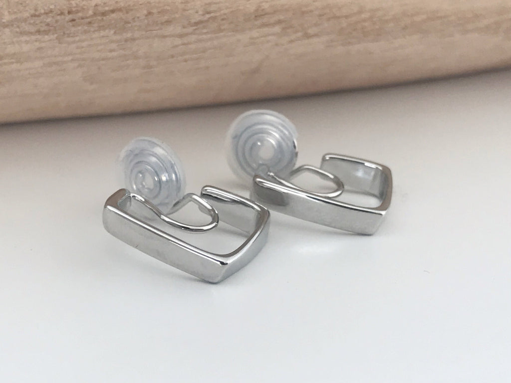 SANS DOULEUR ! Boucles d'oreilles CLIPS U spirale Rectangle couleur or. Clips d'oreilles confortable Boucles Délicates