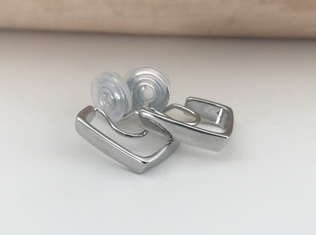 SANS DOULEUR ! Boucles d'oreilles CLIPS U spirale Rectangle couleur or. Clips d'oreilles confortable Boucles Délicates