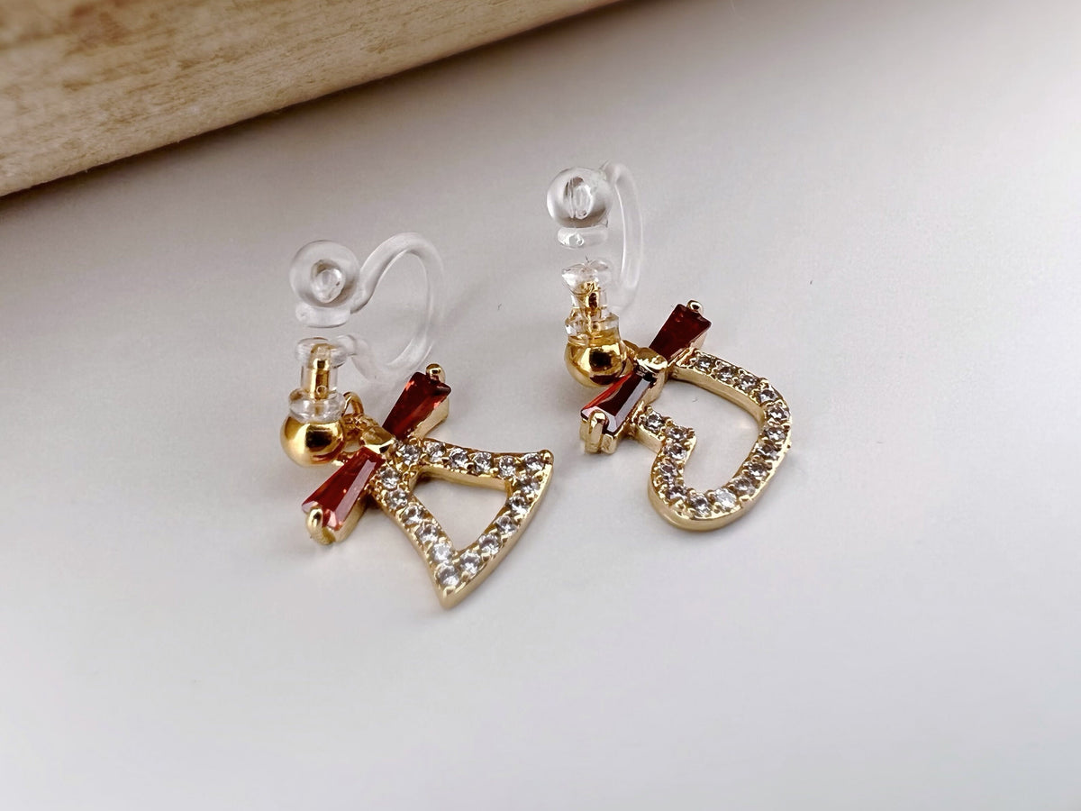 Christmas small Sock and Bell Clips Invisible bow tie red Zircon mini rhinestones, Comfortable Clips. Christmas Gifts Ready to offer