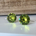 Boucles d'oreilles CLIPS invisible Cristal Rond CITRUS GREEN Cristaux PureCristal Clips d'Oreille Petit Rond vert citron, Bijoux Minimaliste
