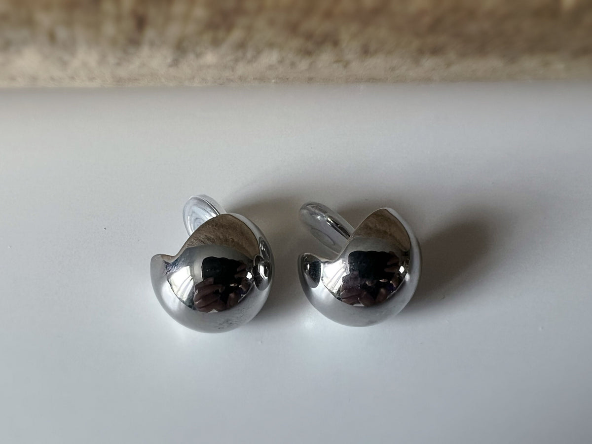 SANS DOULEUR ! Boucles d'oreilles CLIPS U spirale Grande boucle couleur Argent. Clips d'oreilles confortable Boucles Délicates