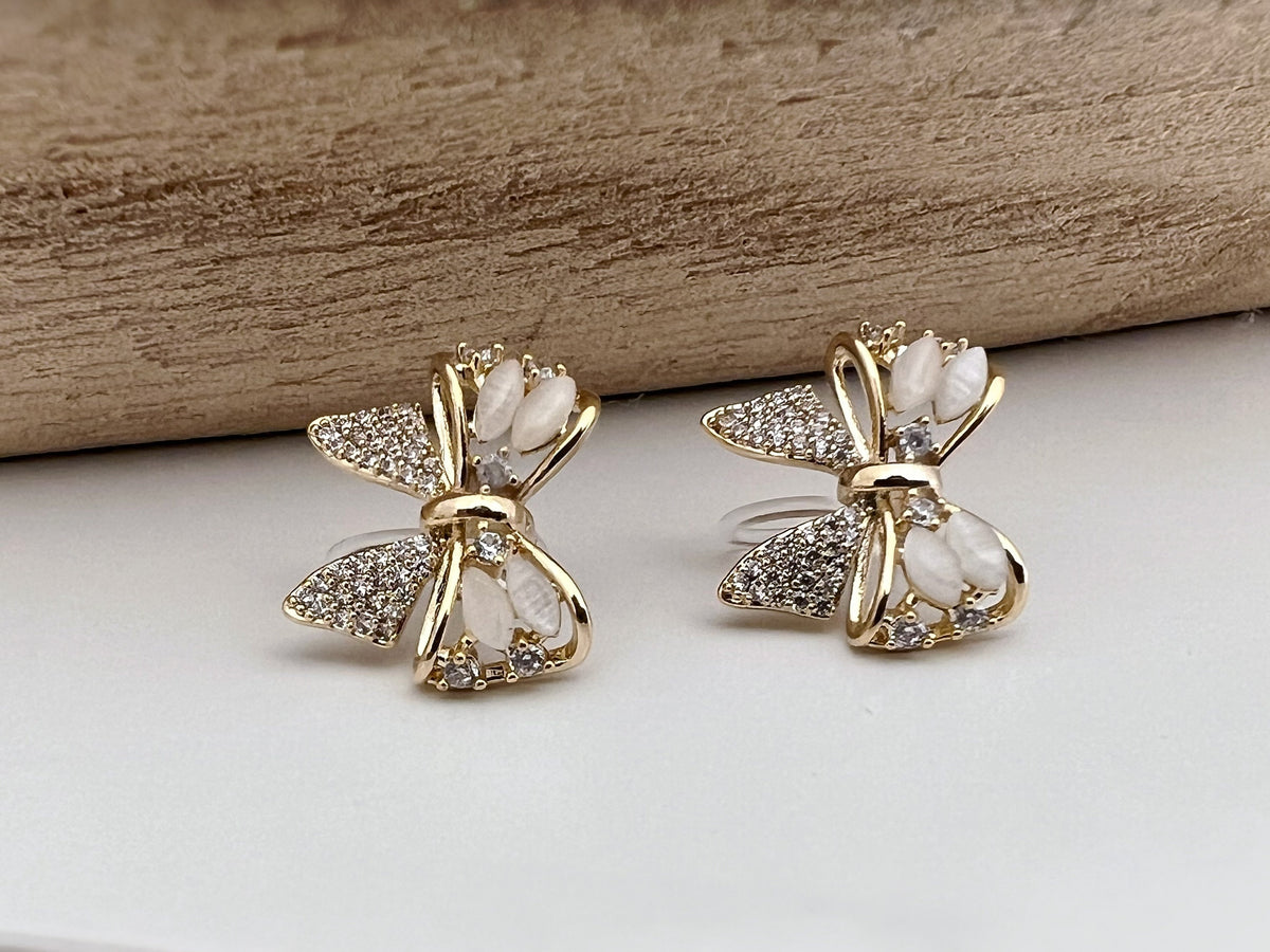 Noeud papillon sweet zircon Clips Invisible couleur or, Clips confortable discret délicat. Cadeaux Prêt à offrir