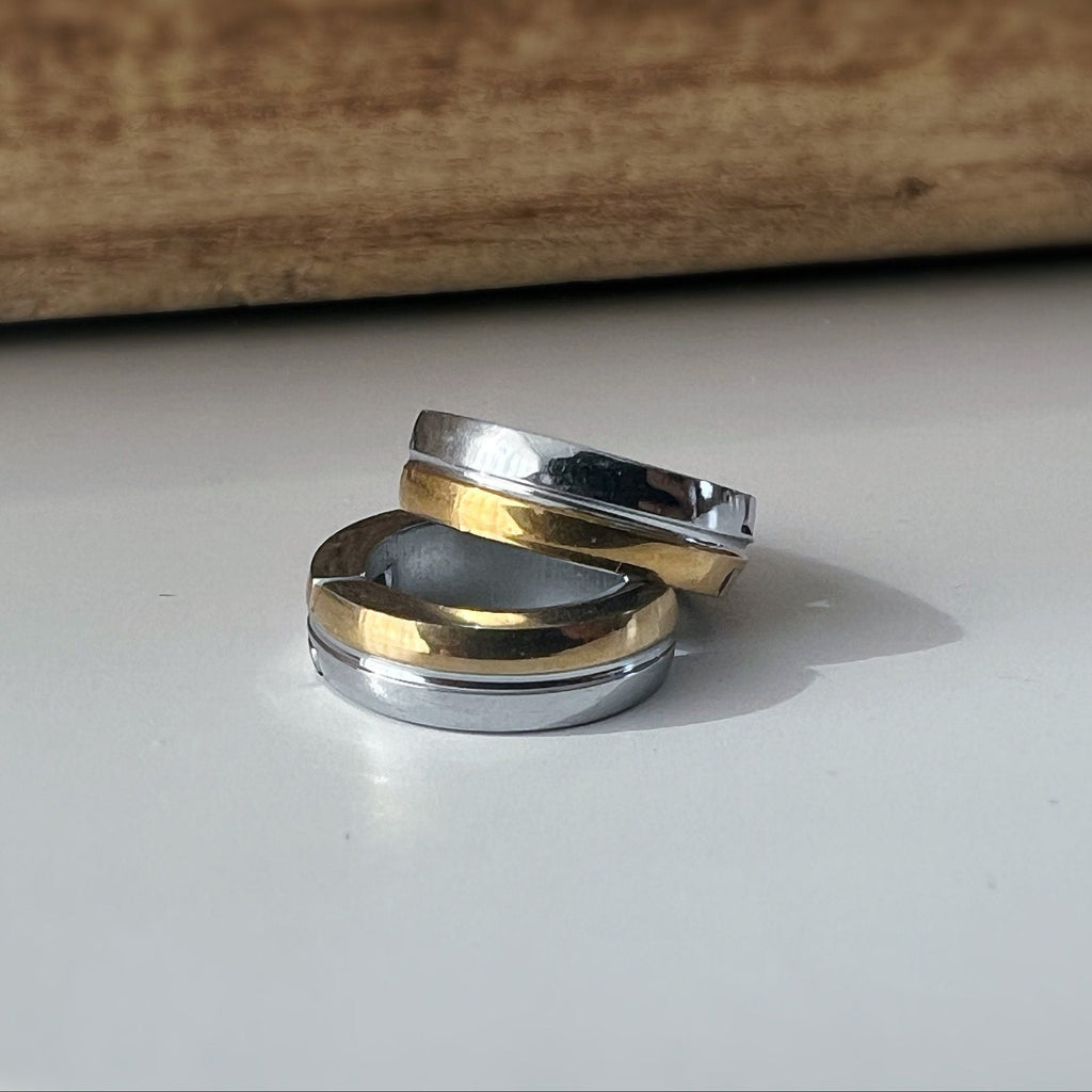 Rock CLIPS CLAMP earrings rings Silver Gold/Silver Black/Silver Blue Non-pierced ears. Daily Jewelry Men Women