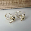 SANS DOULEUR ! Boucles d'oreilles CLIPS U nœud plaqué d'Or Ovale mini zircon. Clips d'oreilles confortable Boucles Délicates