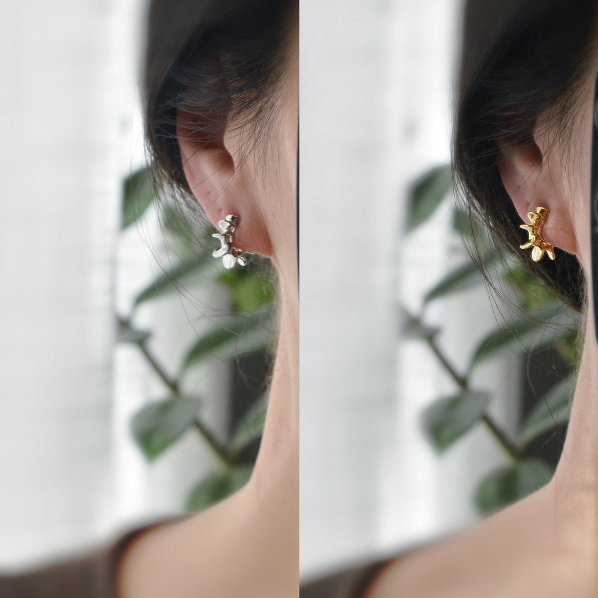 SANS DOULEUR ! Boucles d'oreilles CLIPS U spirale Petit cercle torsadé couleur Or / Argent. Clips d'oreilles confortable Boucles Délicates