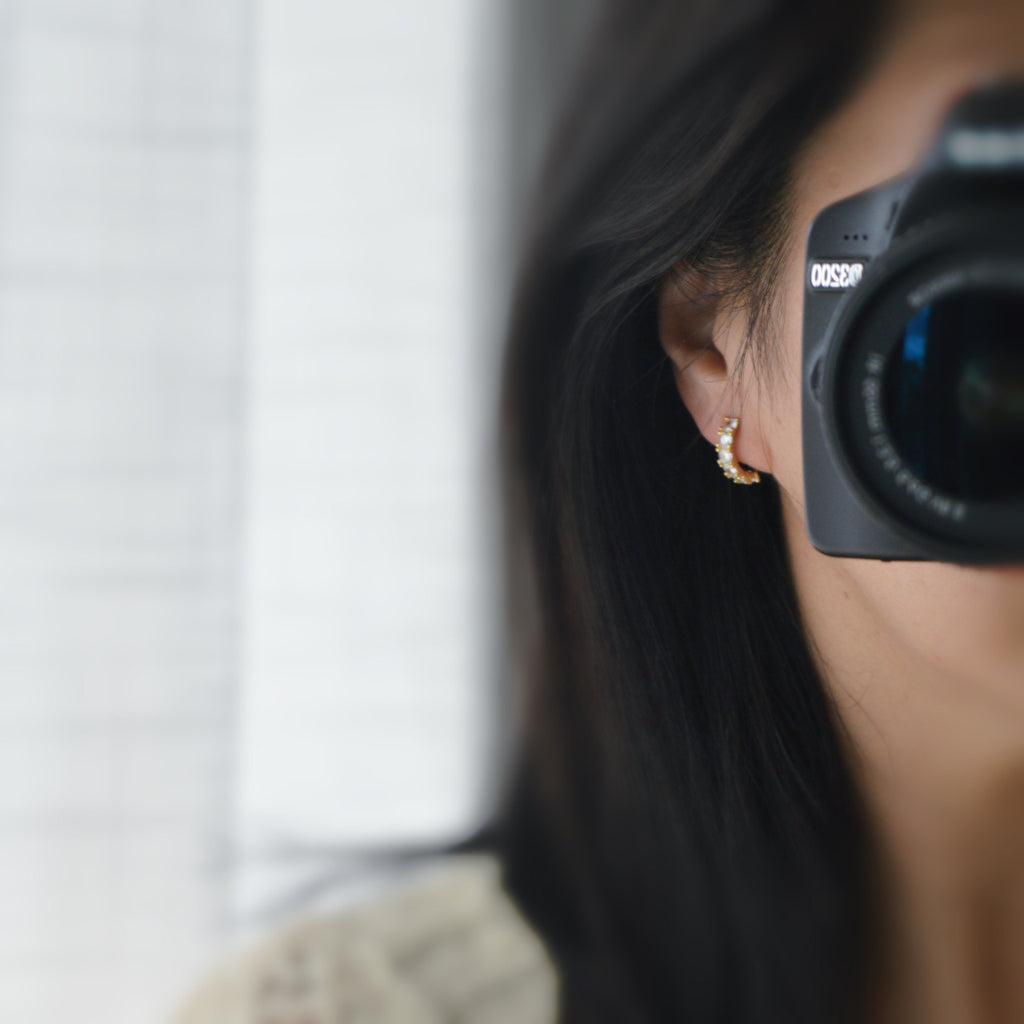 SANS DOULEUR ! Boucles d'oreilles CLIPS U spirale Cercle Petit Pierres Zircon Rond couleur Or / Argent. Clips d'oreilles confortable.