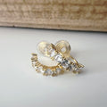 SANS DOULEUR ! Boucles d'oreilles CLIPS U spirale Cercle Petit Pierres Zircon Rond couleur Or / Argent. Clips d'oreilles confortable.