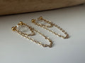 Boucles d'oreilles CLIPS INVISIBLE, Double Chaîne, Couleur Argent / Or, Clips d'oreilles pour oreilles non percées, tassel CLIPS.