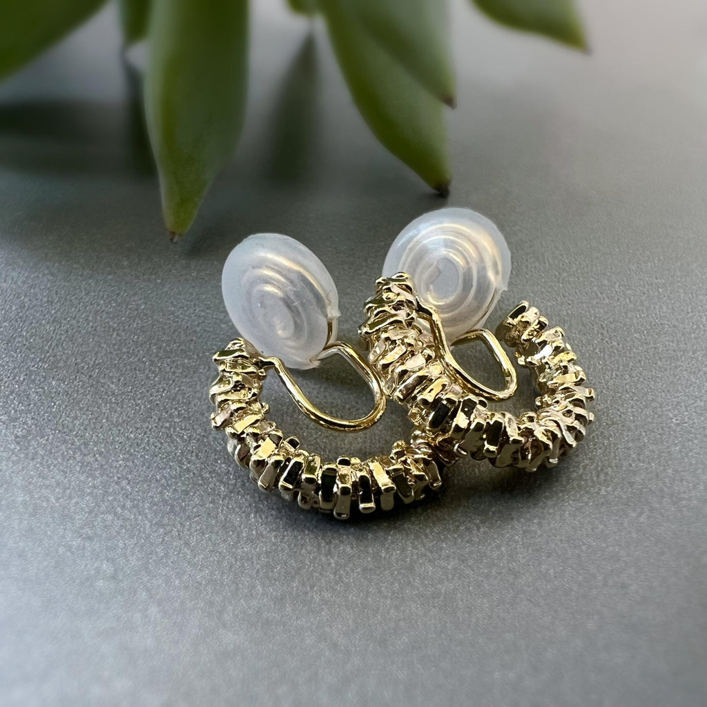 SANS DOULEUR ! Boucles d'oreilles CLIPS U spirale Cercle couleur Or / Argent. Clips d'oreilles confortable Boucles Délicates