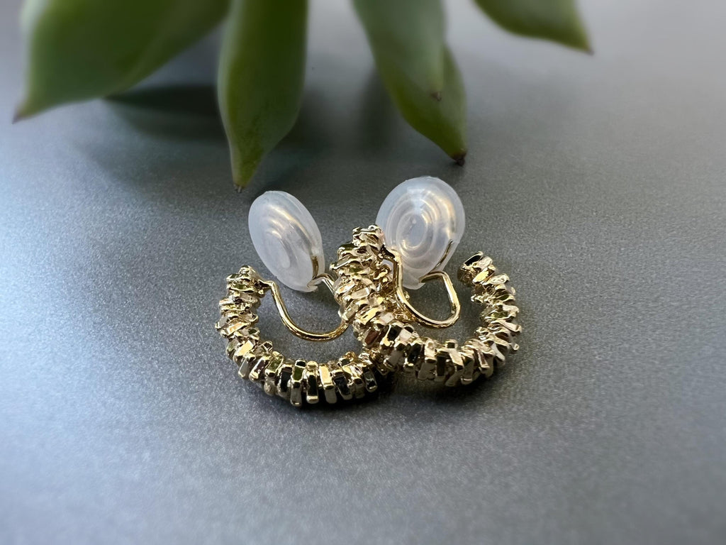 SANS DOULEUR ! Boucles d'oreilles CLIPS U spirale Cercle couleur Or / Argent. Clips d'oreilles confortable Boucles Délicates
