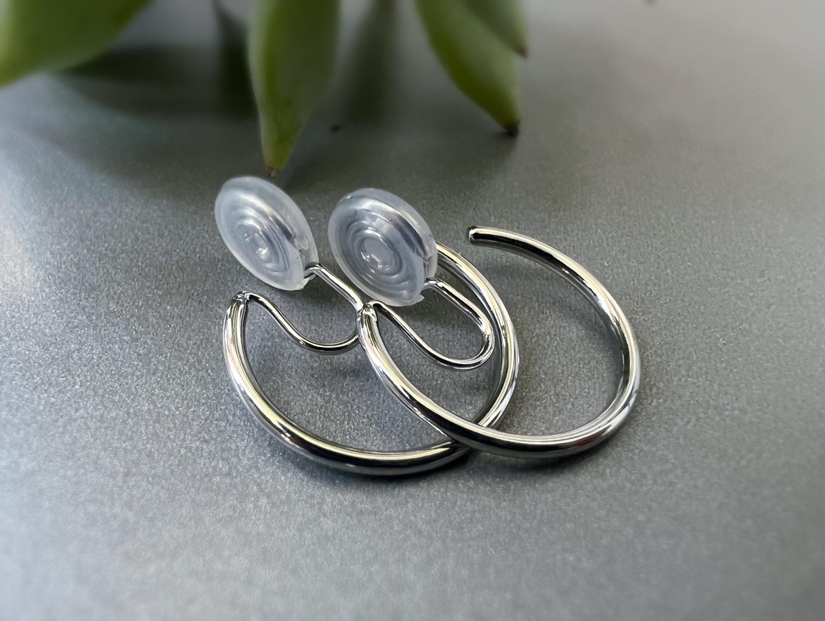 SANS DOULEUR ! Boucles d'oreilles CLIPS U spirale Cercle couleur Or /Argent. Clips d'oreilles confortable Boucles Délicates