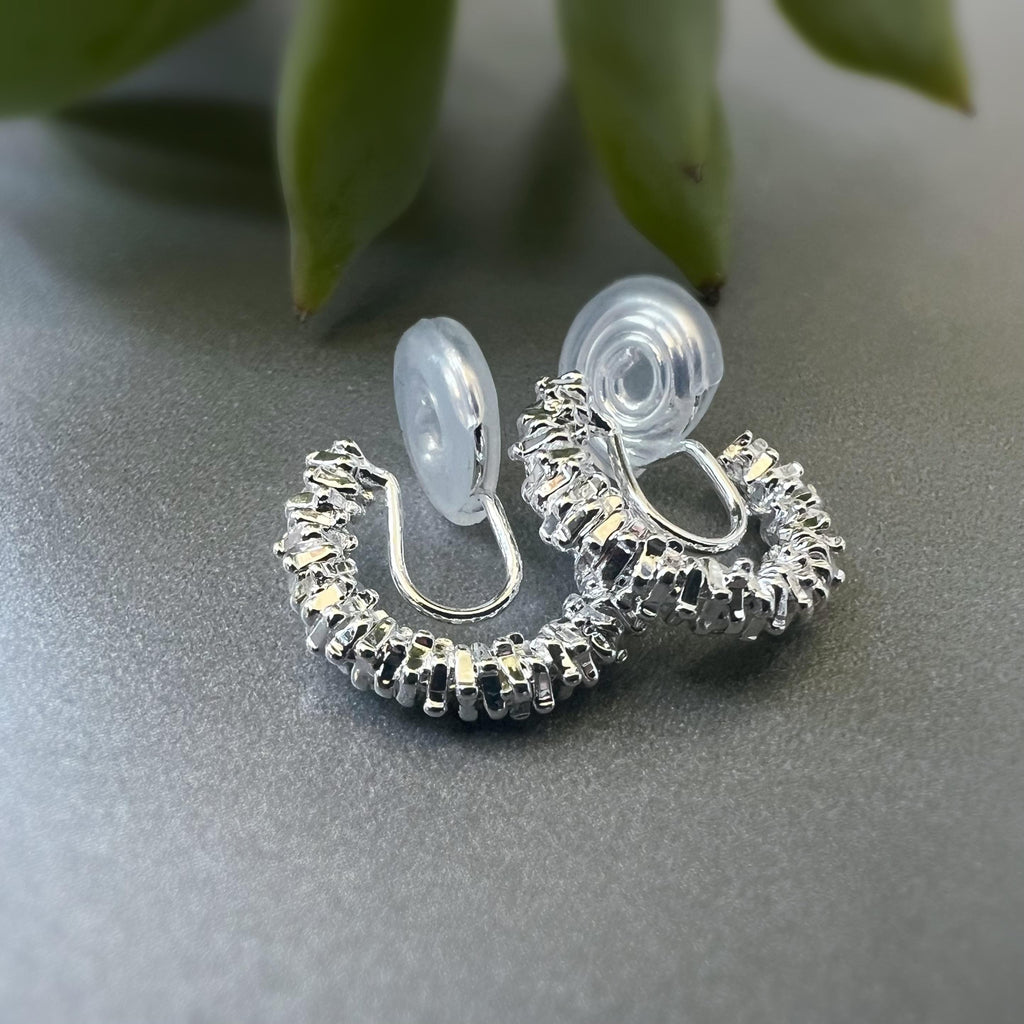 SANS DOULEUR ! Boucles d'oreilles CLIPS U spirale Cercle couleur Or / Argent. Clips d'oreilles confortable Boucles Délicates
