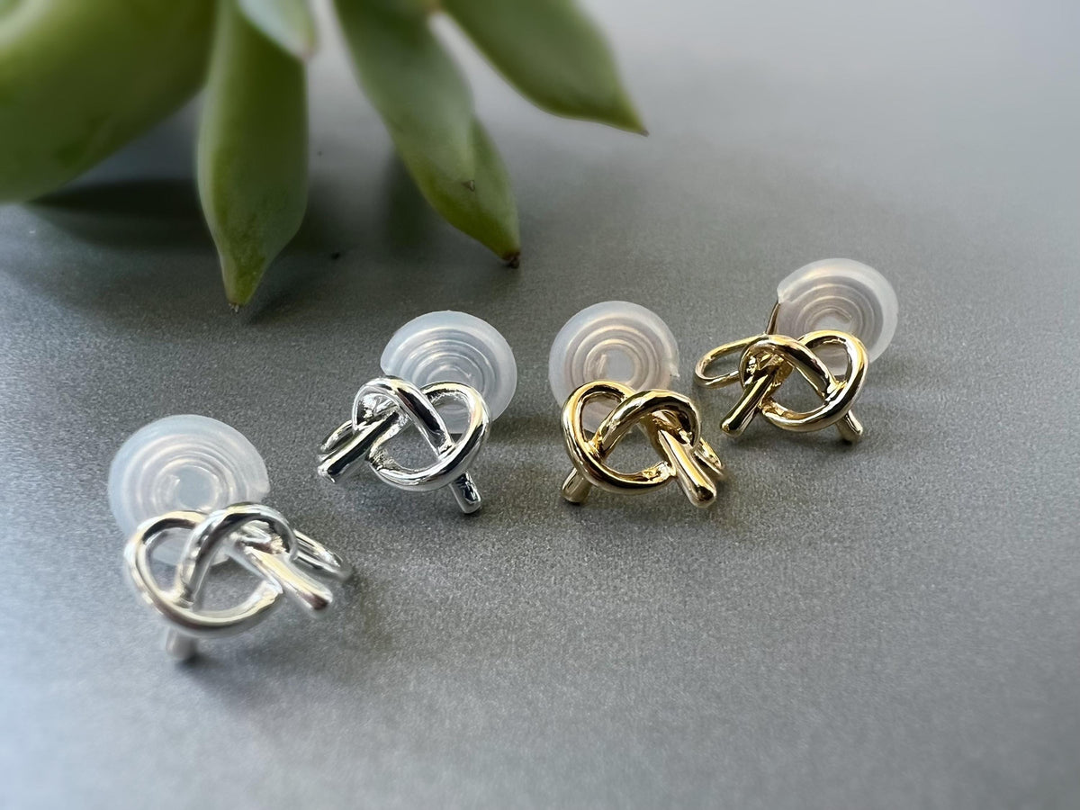SANS DOULEUR ! Boucles d'oreilles CLIPS U spirale nœud couleur Or / Argent. Clips d'oreilles confortable Boucles Délicates