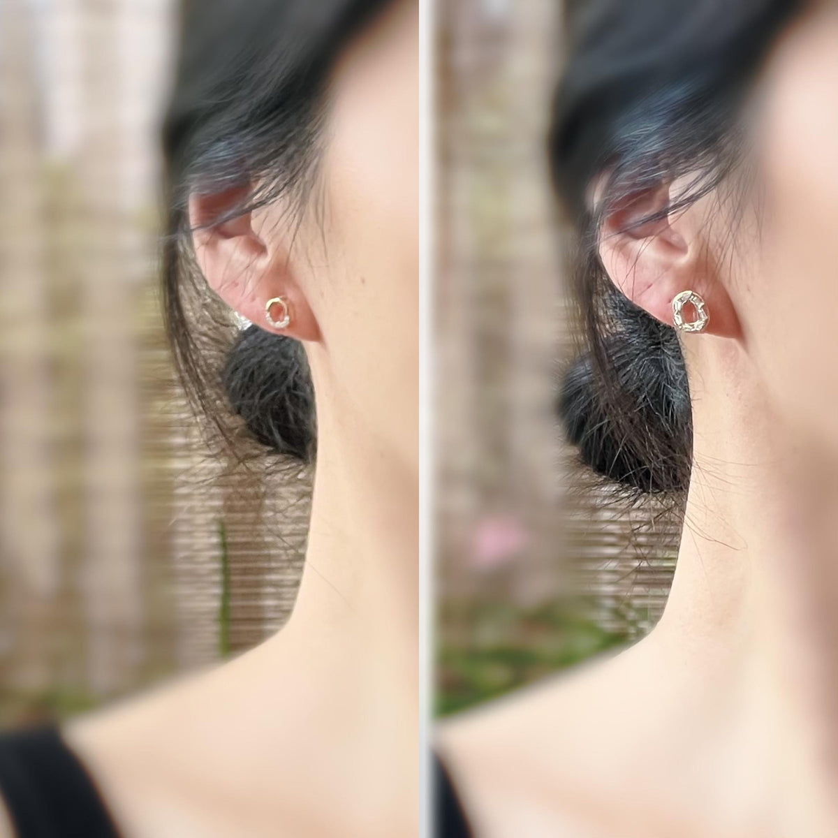 Boucles d'oreilles Clips INVISIBLES Mini ovale or zircon, Clips d'oreilles confortable bijoux minimaliste quotidien.