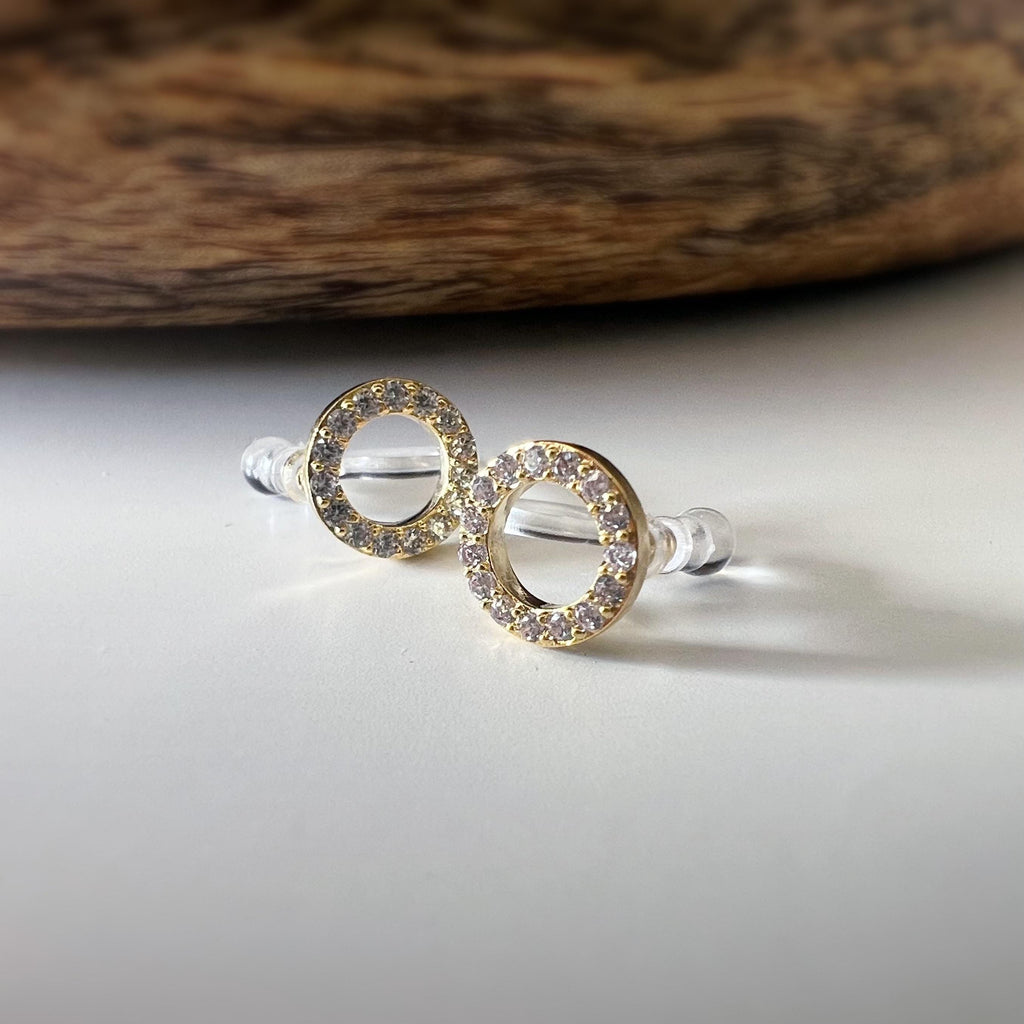 Mini CLIPS d'oreilles invisibles, Mini Cercle Or / Argent Zircon, Boucles d'oreilles clips confortable délicat minimaliste
