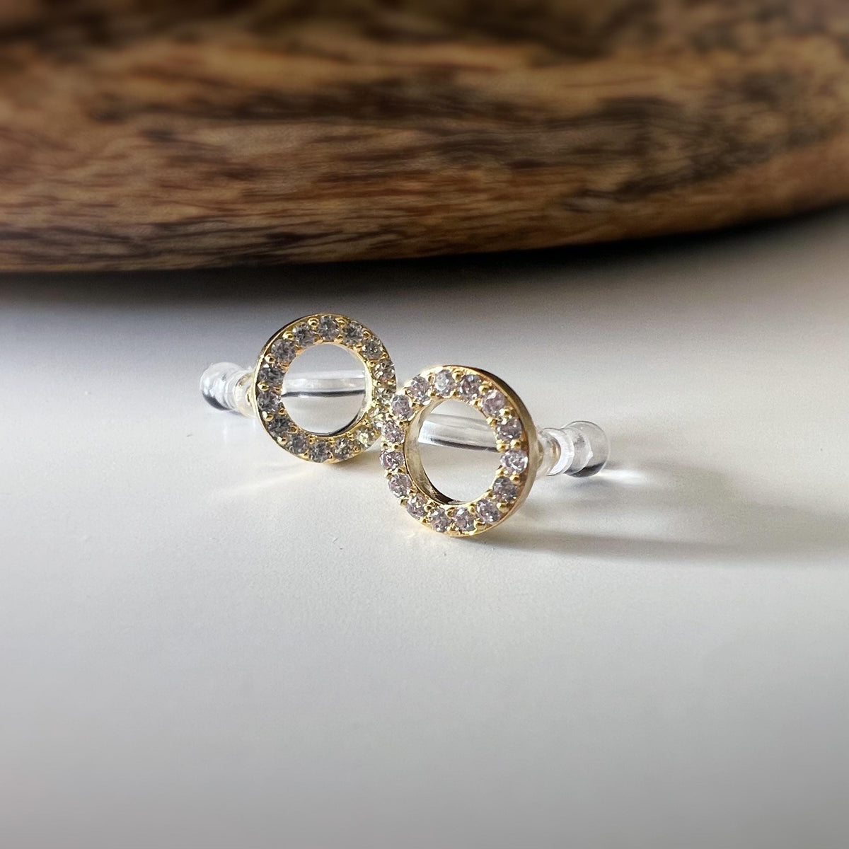 Mini CLIPS d'oreilles invisibles, Mini Cercle Or / Argent Zircon, Boucles d'oreilles clips confortable délicat minimaliste