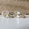 SANS DOULEUR ! Boucles d'oreilles CLIPS U spirale noeud de papillon zircon coeur demi-anneau or. Clips d'oreilles confortable Délicates