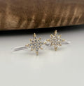 Mini étoile clips d'oreilles résine invisible. étoile or zircon Pentacle et étoile or à huit branches Boucles d'oreille clips confortable