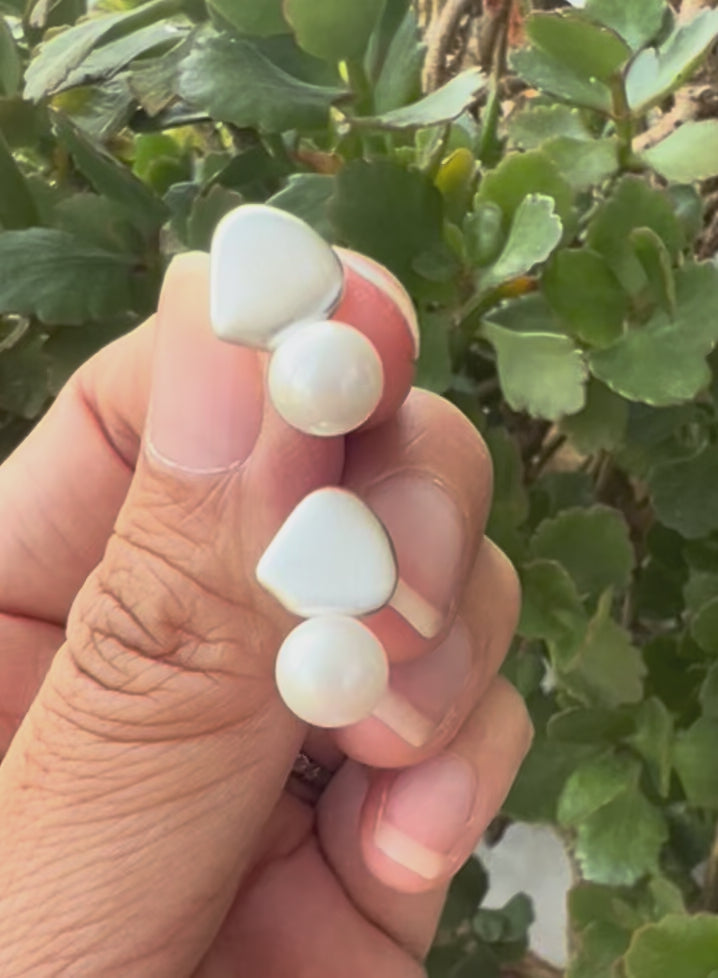 Goutte Satinée & Perle Blanche